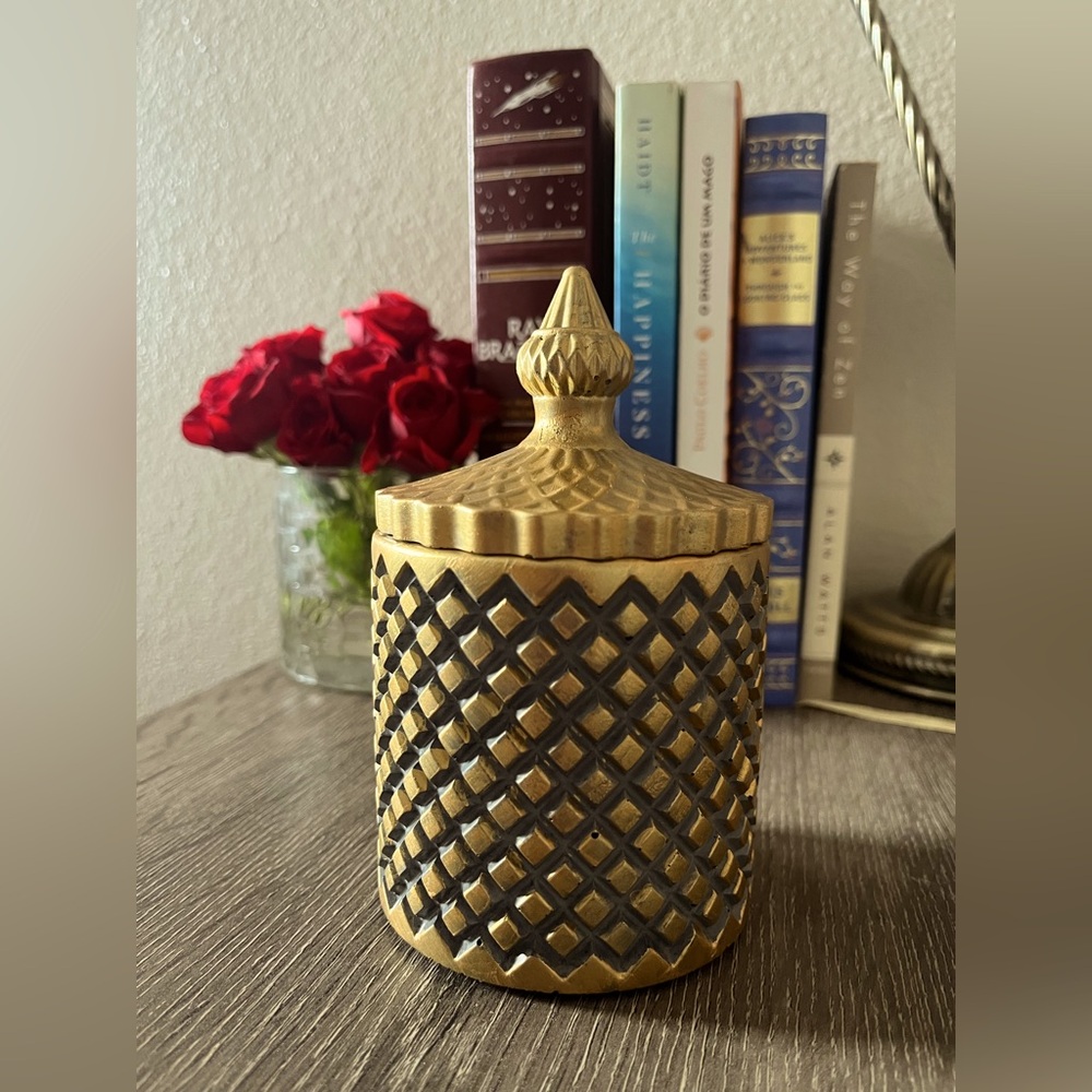 Handmade Gold and Black Decorative Jar